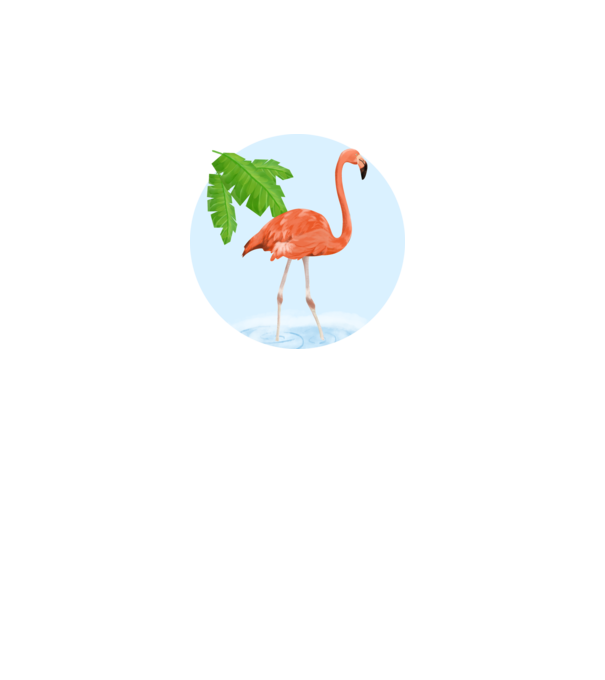 Flamingo model turcoaz pe tricou