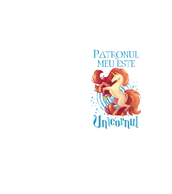 Patronul meu este UNICORNUL model galben neon pe tricou