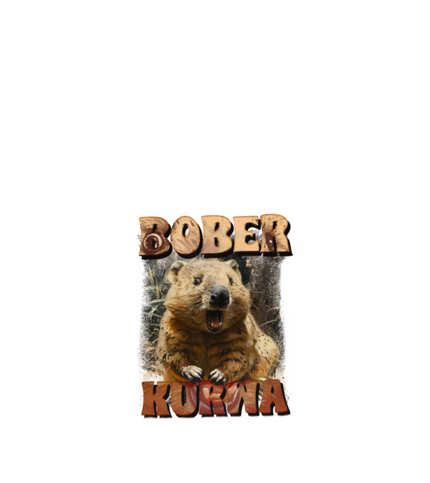 BOBER wombat model negru pe tricou