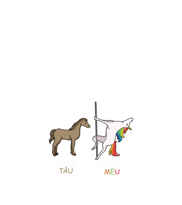 calul tău - calul meu model negru pe tricou