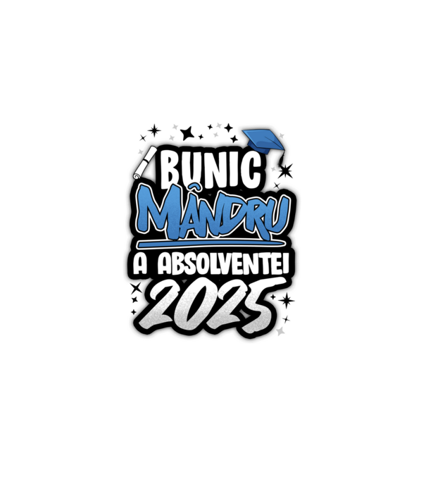 Bunic MÂNDRU a absolventei model alb pe tricou