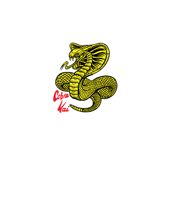 cobra kai logo color model negru pe tricou