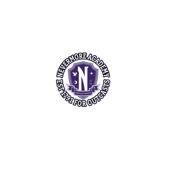 Nevermore academy model negru pe tricou