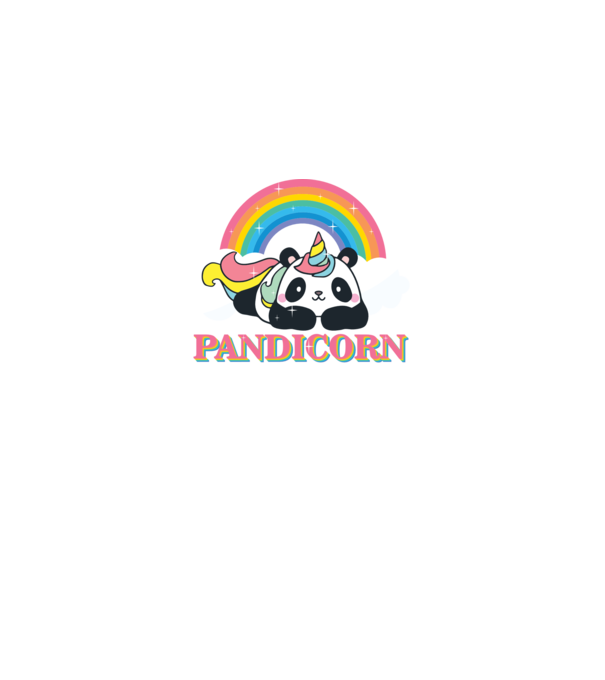 PANDICORN model alb pe tricou