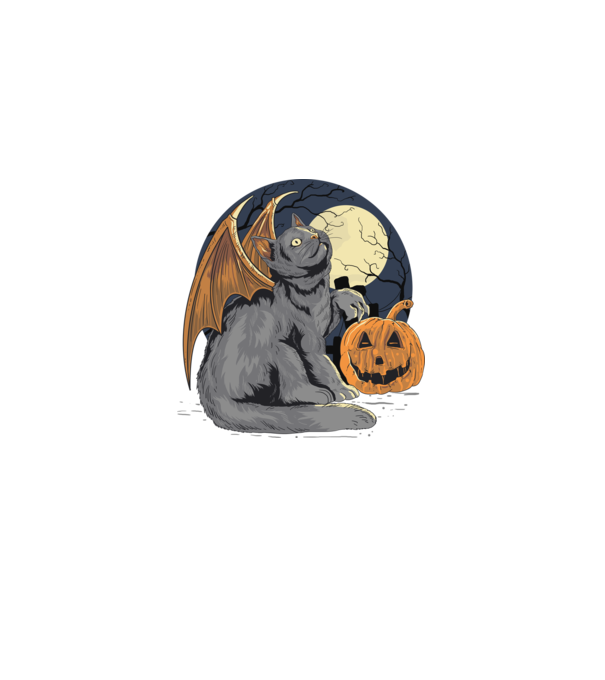 Halloween cica model negru pe tricou