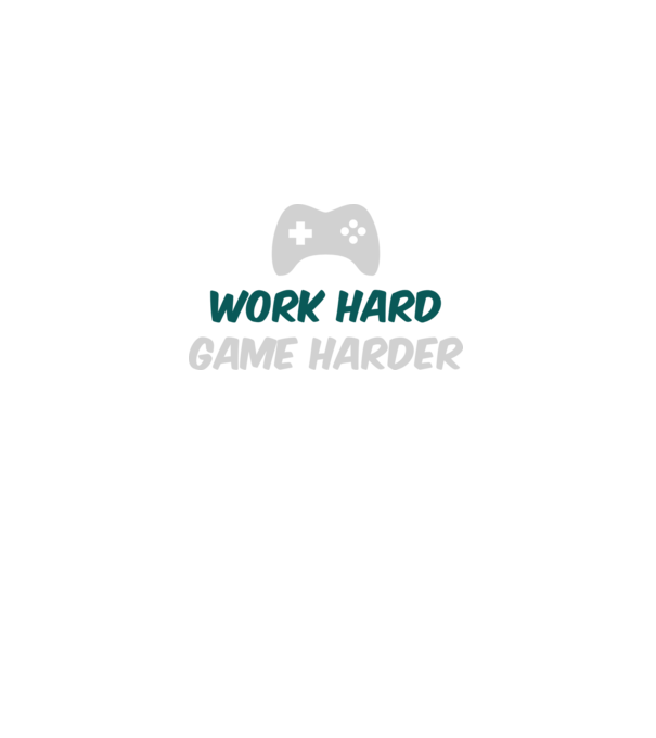 Work hard, game harder model negru pe tricou