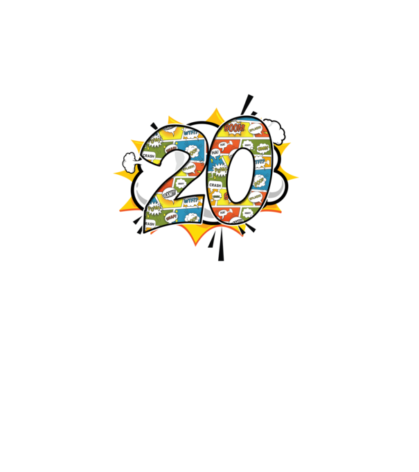 Birthday Comic Number 20 model turcoaz pe tricou