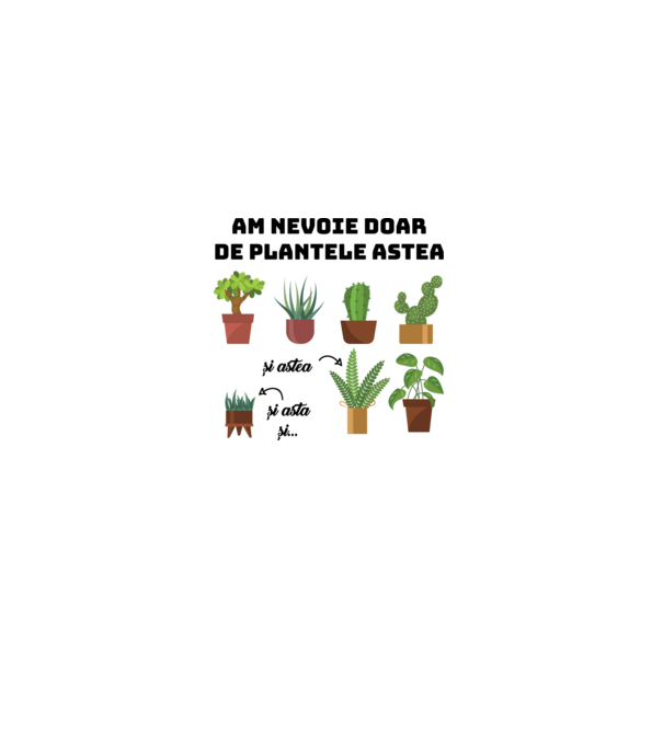 am nevoie doar de plantele astea model alb pe tricou