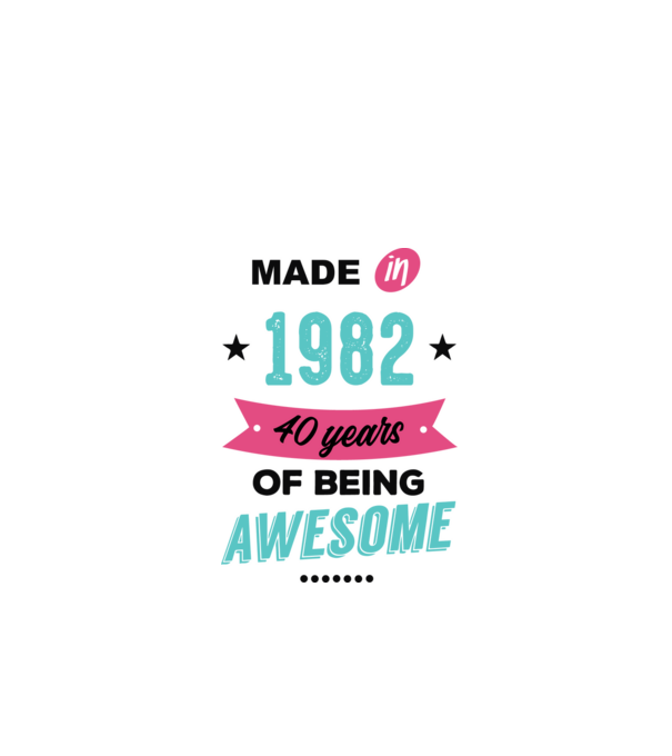 MADE in 1982 model alb pe tricou