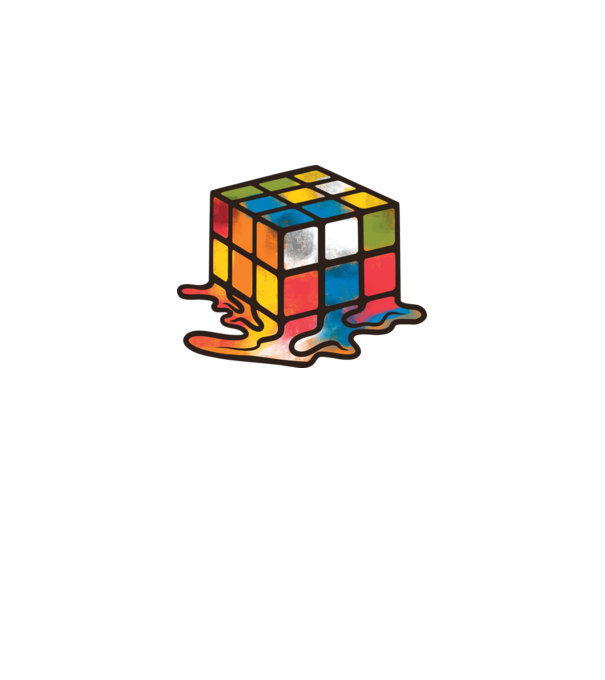 Melted Rubik model negru pe tricou