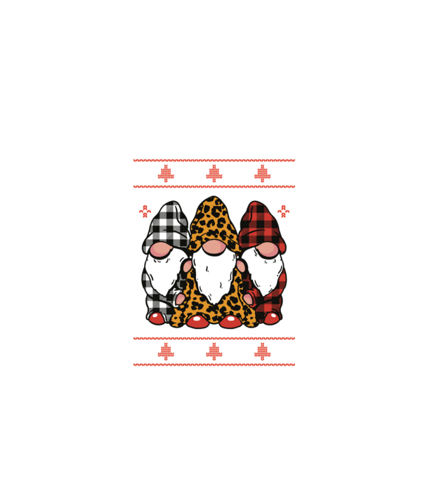 Ugly sweater gnomes model negru pe tricou