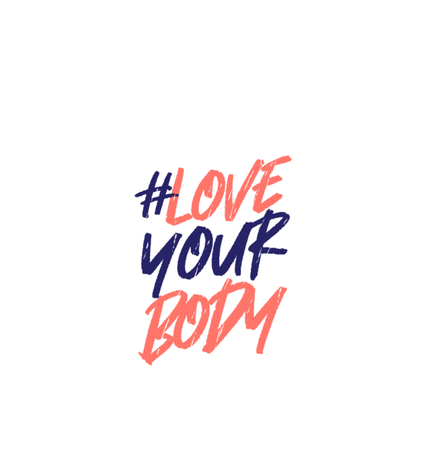 #loveyourbody model alb pe tricou