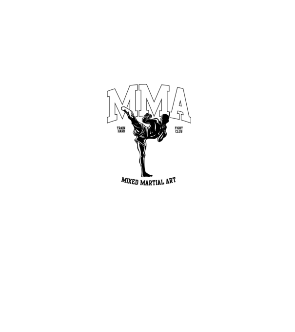 MMA model albastru jeanși pe tricou