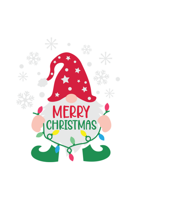 Merry christmas gnome model negru pe tricou
