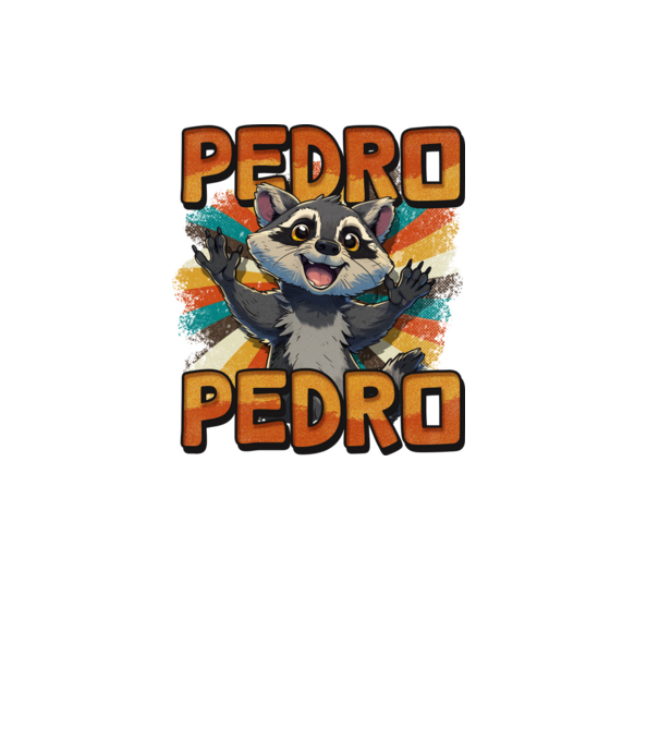 Retro Pedro model negru pe tricou