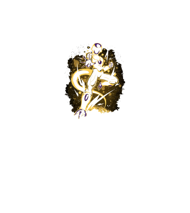 golden freeza dragonball model negru pe tricou