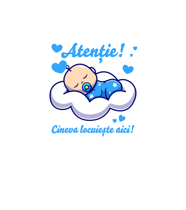 Atenție! Cineva locuiește aici! model alb pe tricou