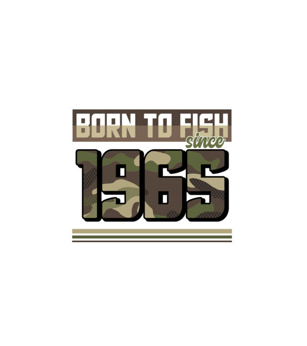 Born to fish since 1965 model negru pe tricou