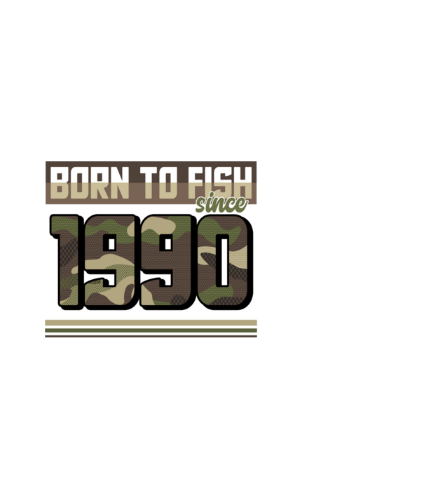 Born to fish since 1990 model alb pe tricou