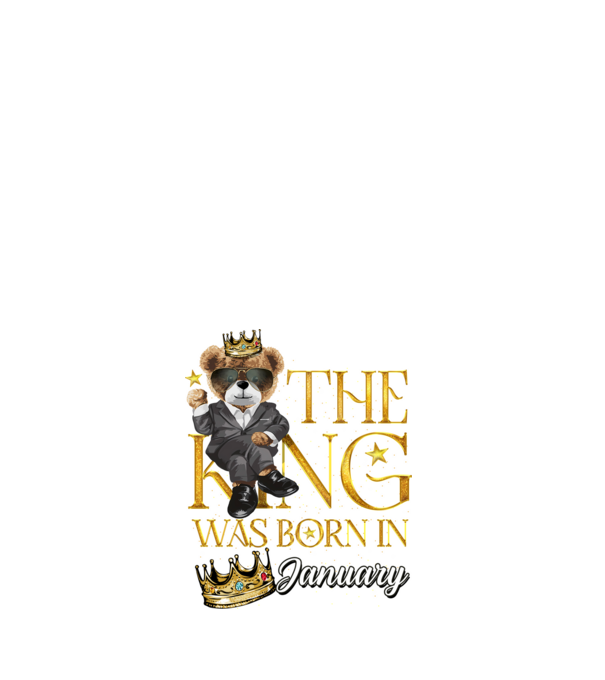 The king was born int JANUARY model alb pe tricou