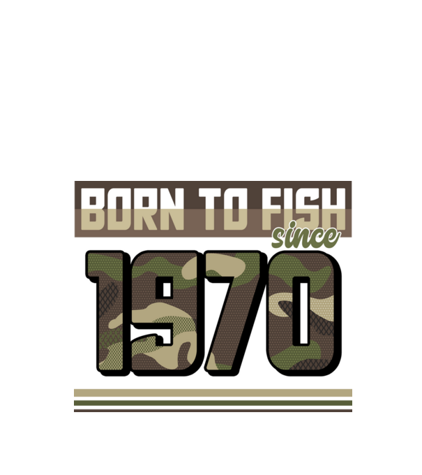 Born to fish since 1970 model negru pe tricou