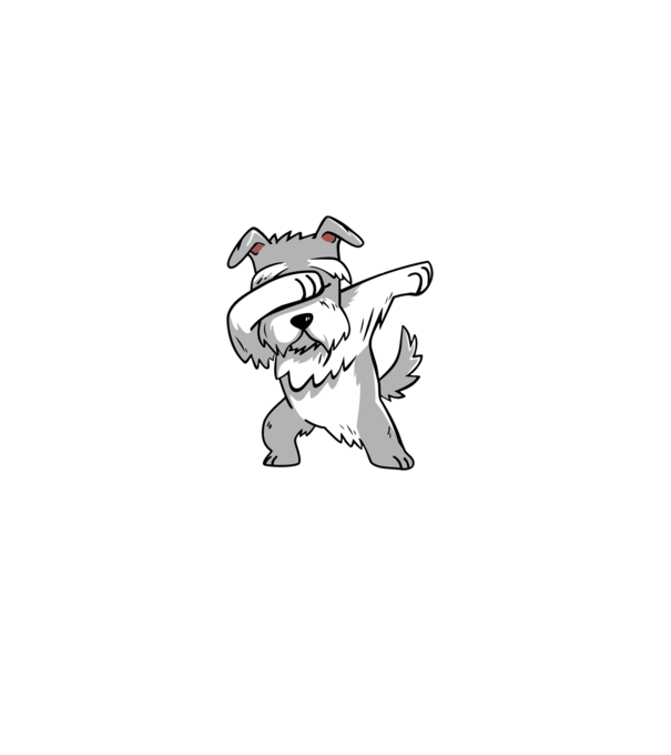 Schnauzer DAB model alb pe tricou