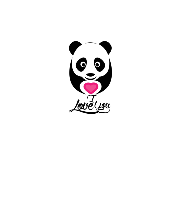 PandaHeart model alb pe tricou