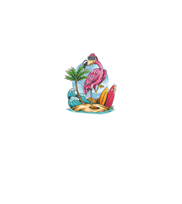 Surfer flamingo model negru pe tricou