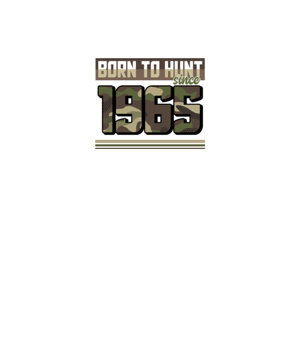 Born to hunt since 1965 model negru pe tricou