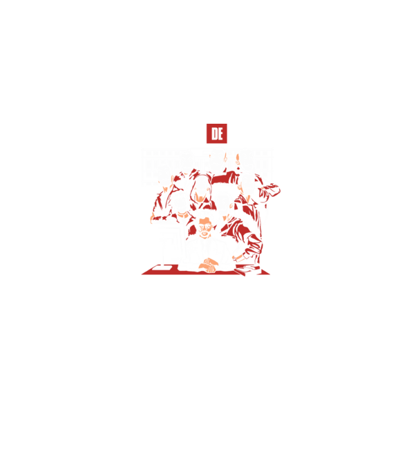 La casa de papel grupo model albastru jeanși pe tricou