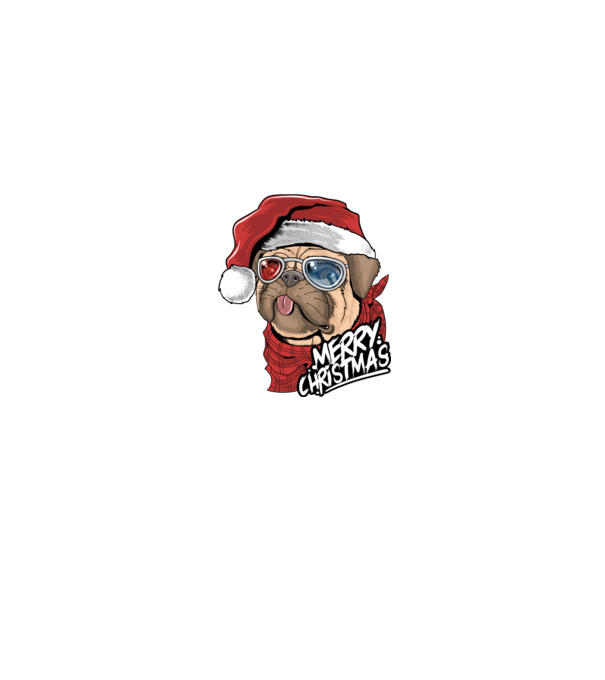 Merry Christmas Mopsz model negru pe tricou
