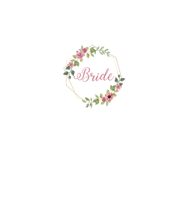 BRIDE pink floral model alb pe tricou