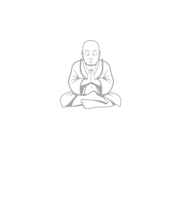 monk outline model gri pe tricou