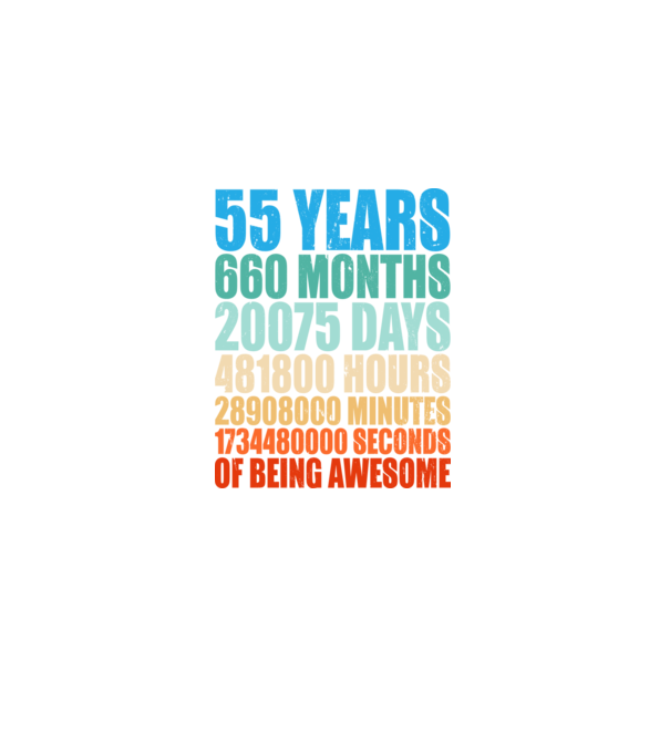 55 years of being awesome model negru pe tricou