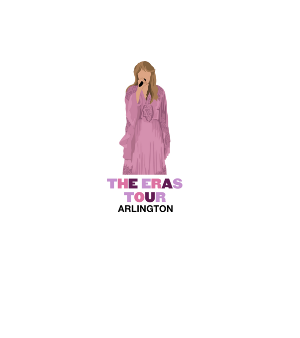 Taylor Swift The Eras Tour Arlington 3 model alb pe tricou
