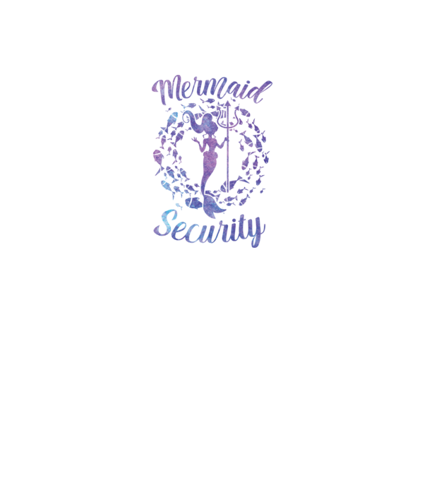 Mermaid Security girls aquarell model negru pe tricou