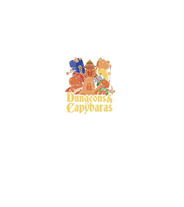 Dungeons and Capybaras model gri pe tricou