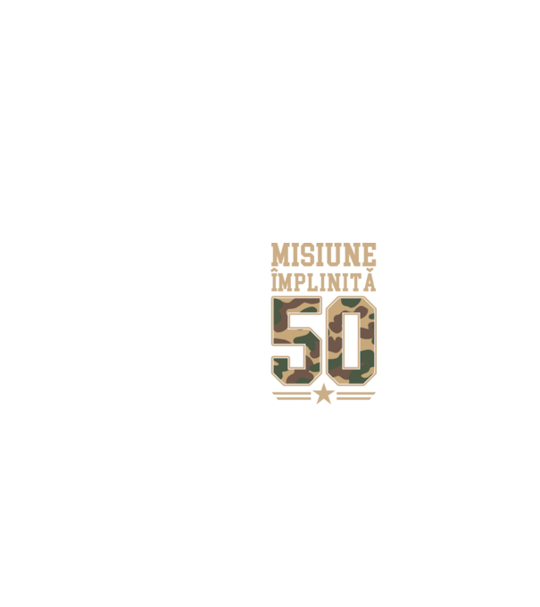 Misiune împlinită 50 model negru pe tricou