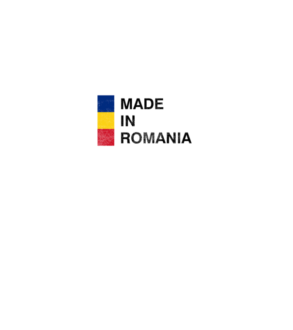 made in romania model negru pe tricou