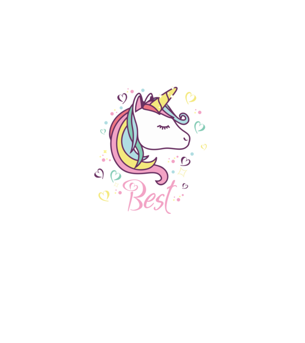 Unicorn Best model negru pe tricou