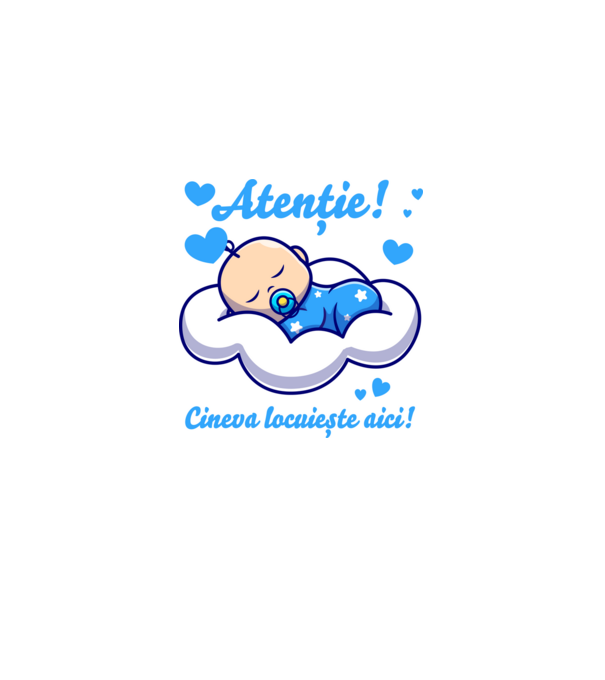 Atenție! Cineva locuiește aici! model alb pe tricou