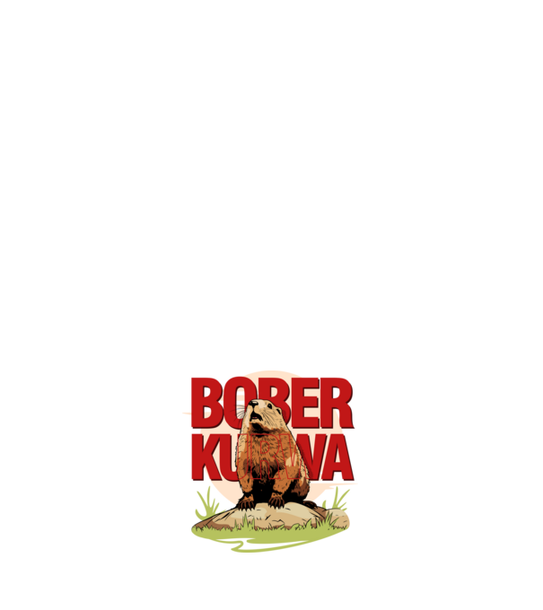 BOBER model alb pe tricou