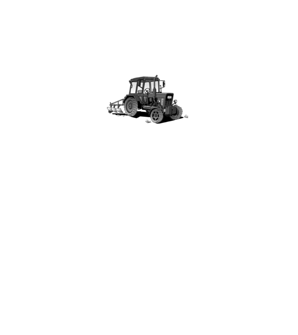 TRACTOR model alb pe tricou