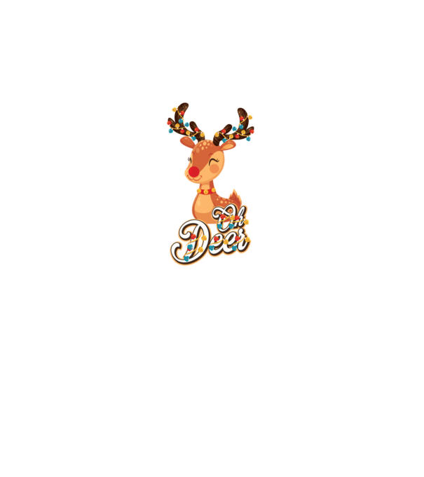 Oh deer model negru pe tricou