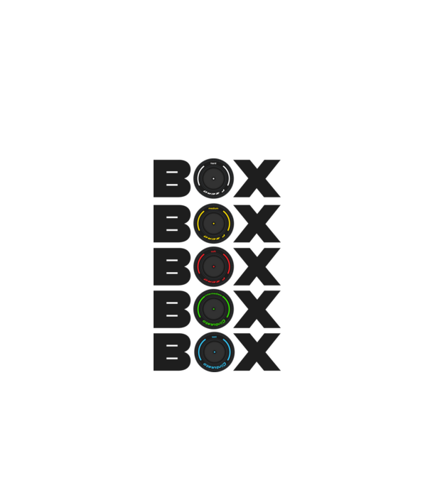 Forma1 box model alb pe tricou