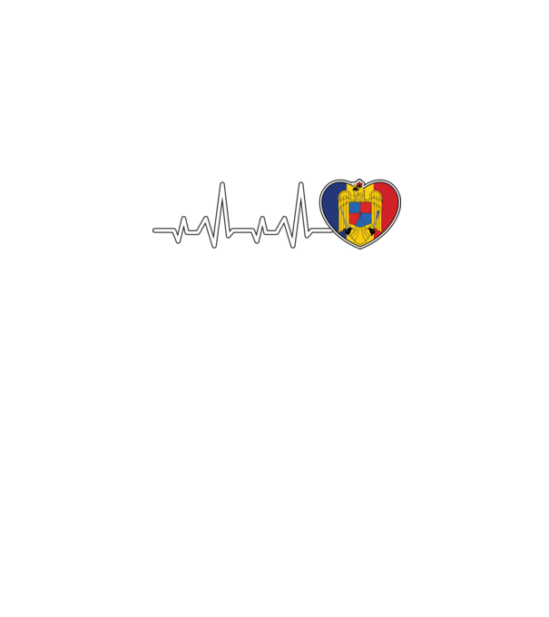 ROMANIA heartbeat model albastru jeanși pe tricou