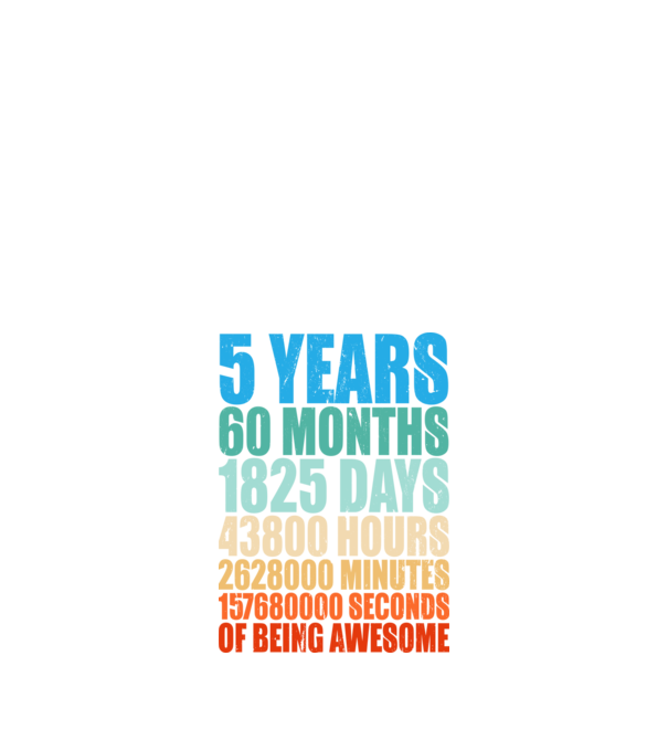 5 years of being awesome model negru pe tricou