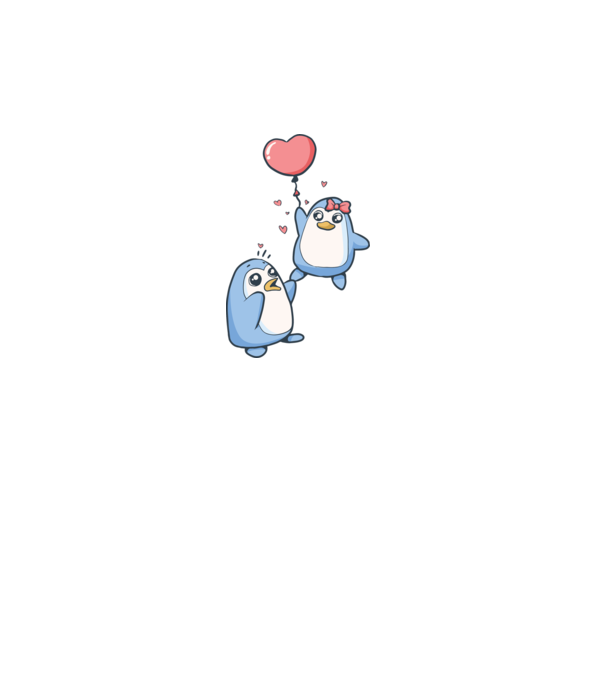 PINGUIN ÎNDRĂGOSTIT 4 model alb pe tricou