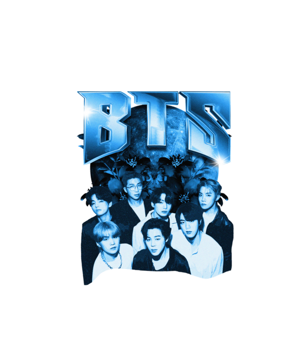 BTS model alb pe tricou