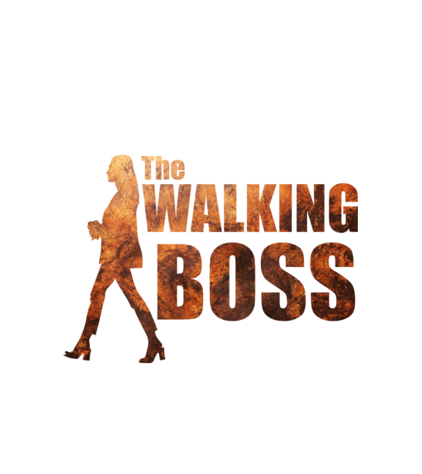 Walking bos model alb pe tricou